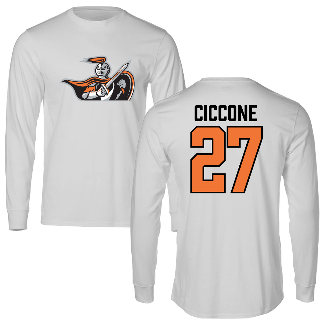 Heidelberg University Lacrosse Light Gray Performance Long Sleeve - #27 Nick Ciccone