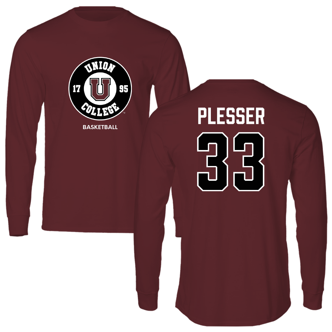 Union College Basketball (M) Maroon Long Sleeve - #33 Jack Plesser