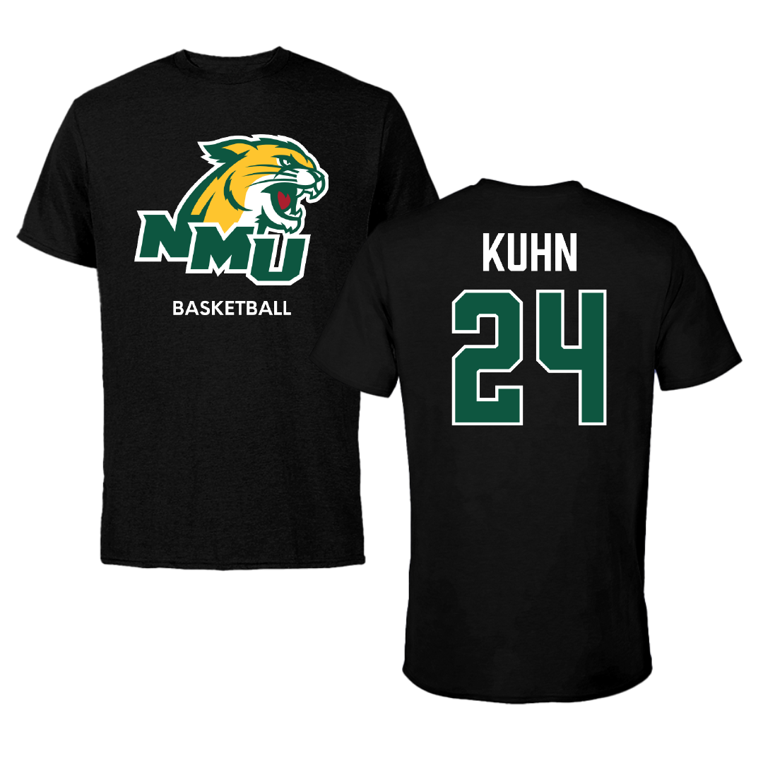 Northern Michigan University Basketball (W) Black Performance Tee - #24 Makaylee Kuhn