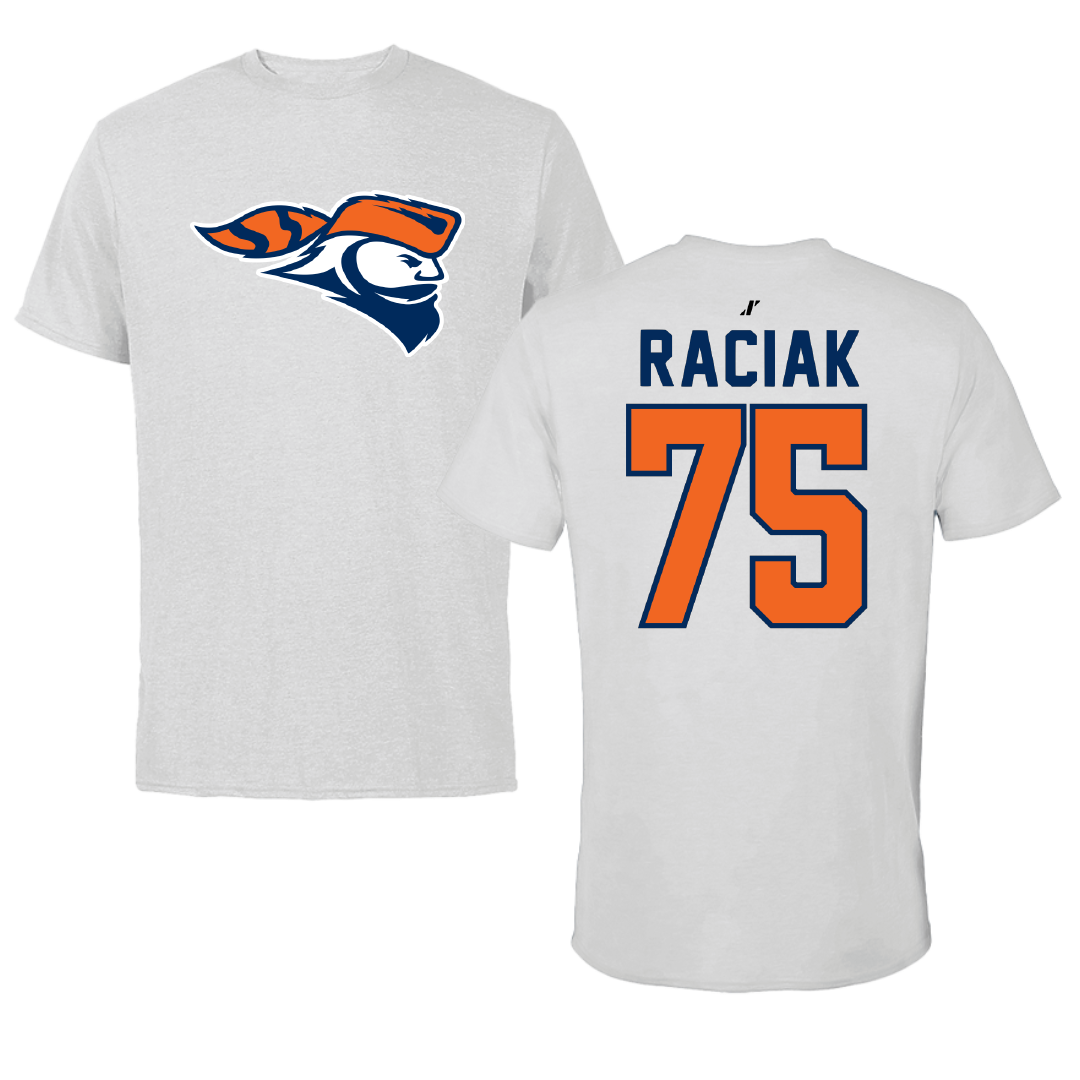 Carroll University Football Light Gray Tee - #75 Brendan Raciak