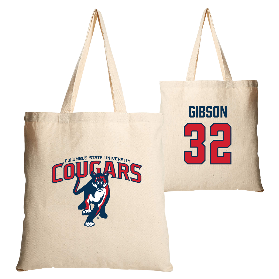 Columbus State University Basketball Tan Canvas Tote Bag - #32 Demetrius Gibson