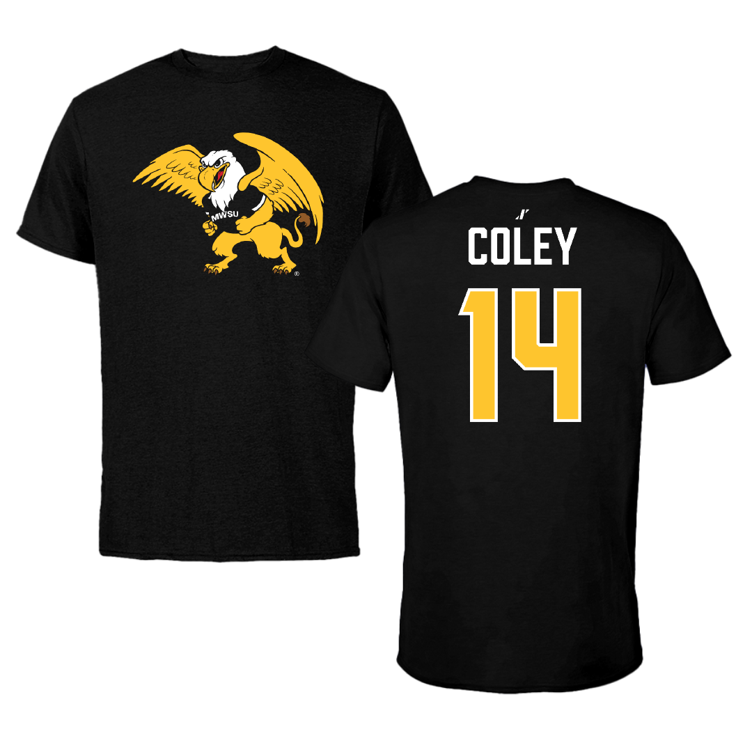 Missouri Western State University Football Black Performance Tee - #14 Bryce Coley