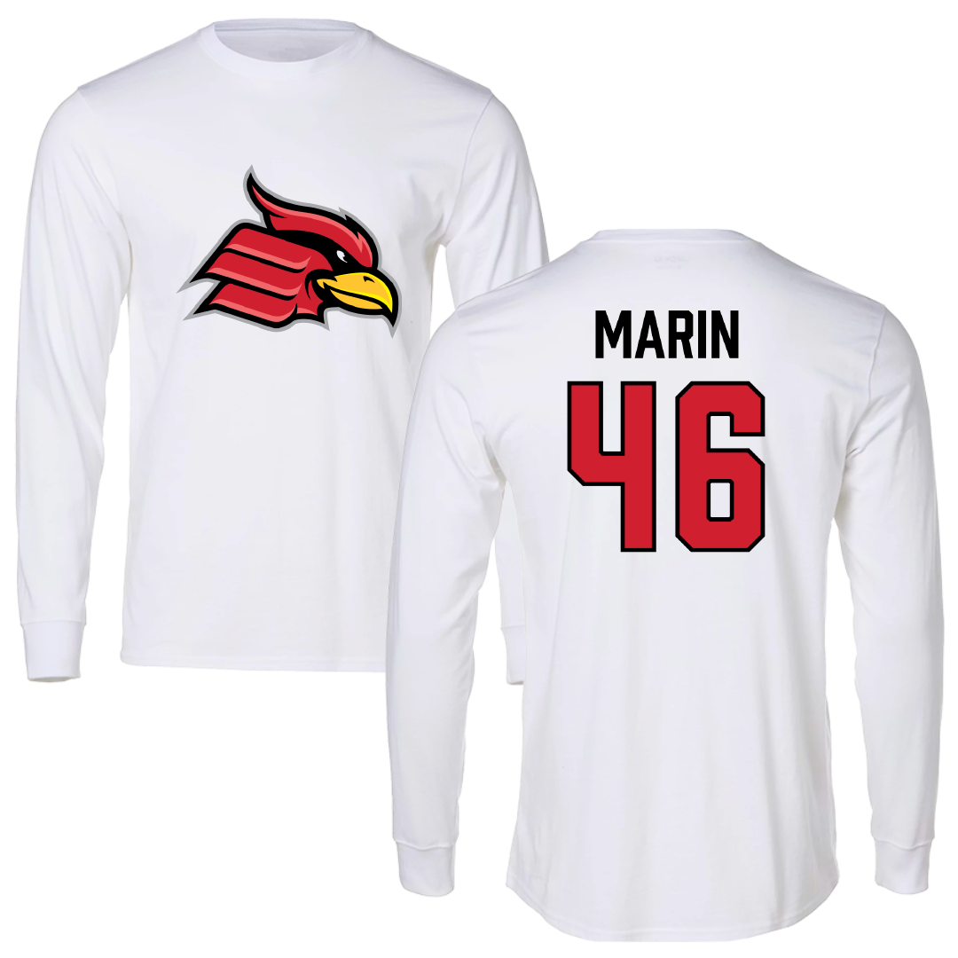 Wheeling University Lacrosse (M) White Performance Long Sleeve - #46 Hajiyianni Marin