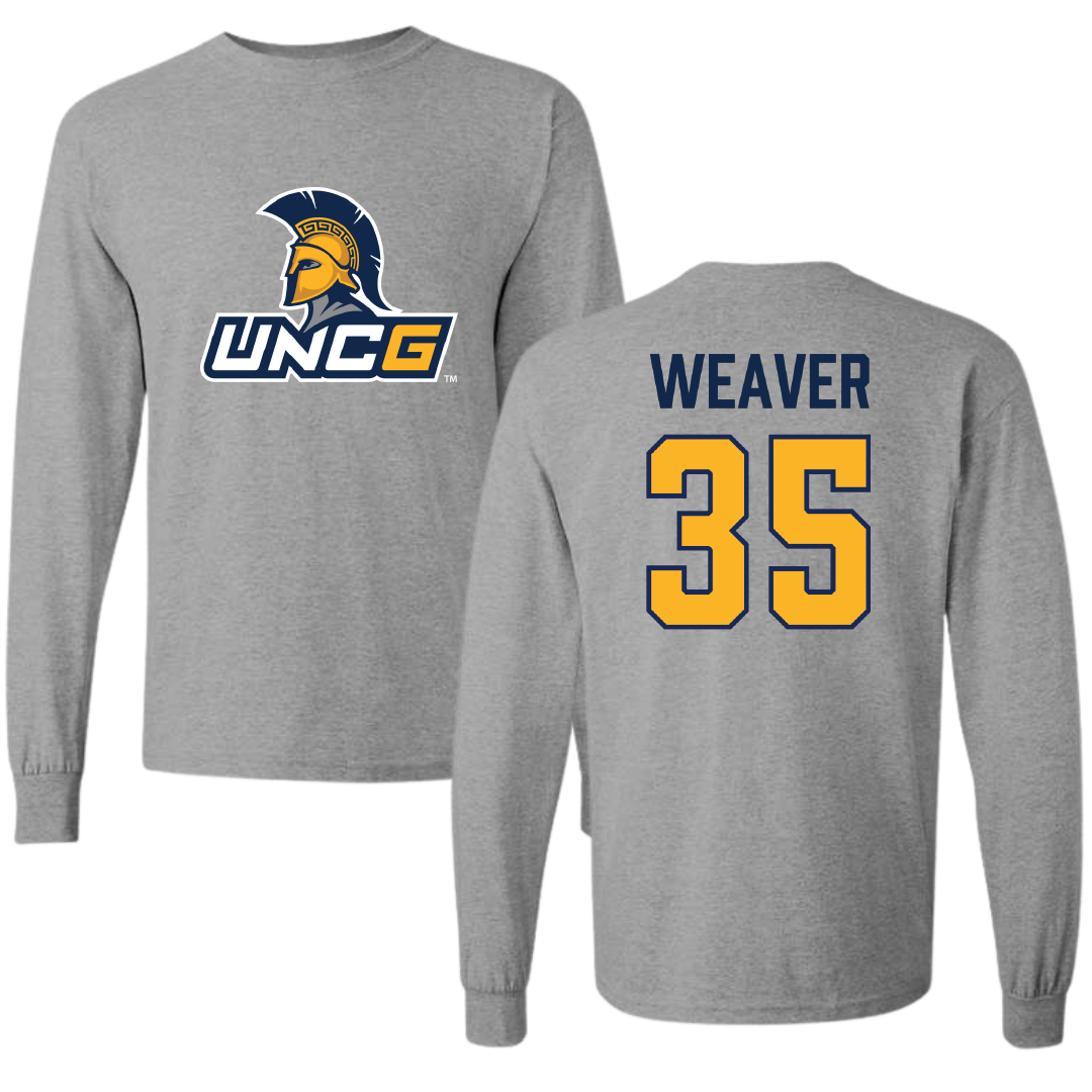 UNC Greensboro Baseball Sport Gray Long Sleeve - #35 JT Weaver