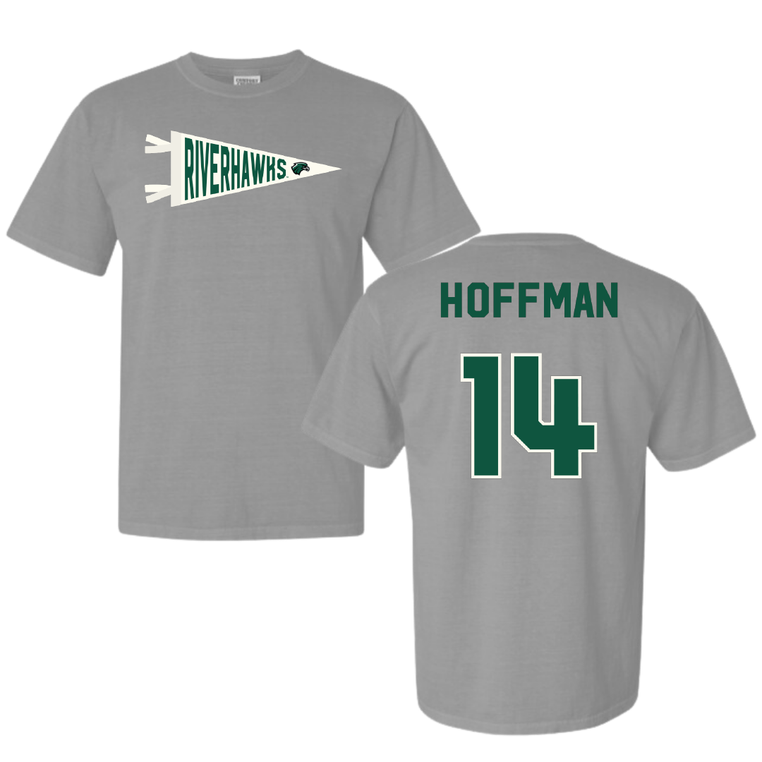 Northeastern State University Football Light Gray Pennant Comfort Colors Tee - #14 Cody Hoffman