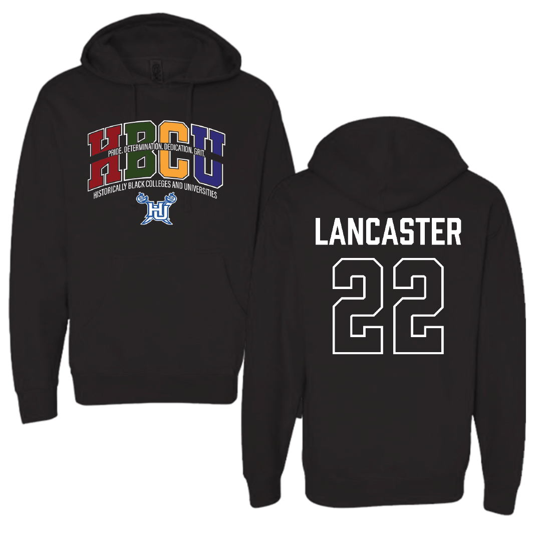 Hampton University Lacrosse (M) Black HBCU Hoodie - #22 Miles Lancaster