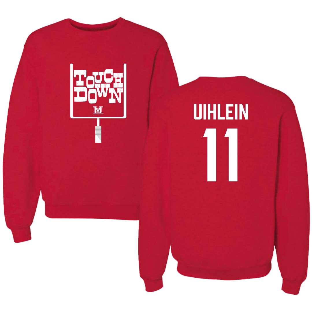 Miami University (Ohio) Football Red Touchdown Crewneck - #11 Brock Uihlein