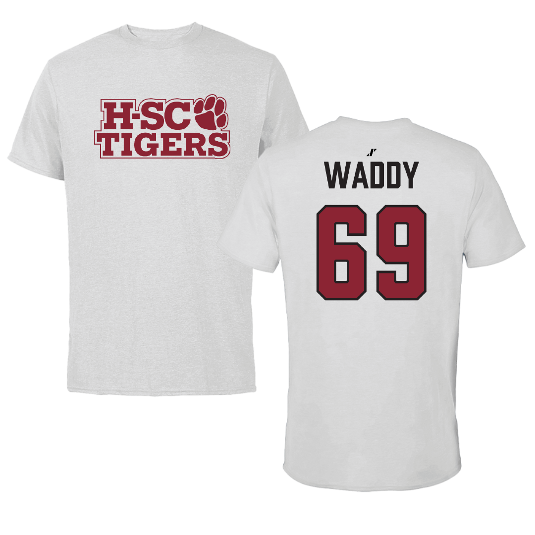 Hampden-Sydney College Football Light Gray Tee - #69 Quinton Waddy