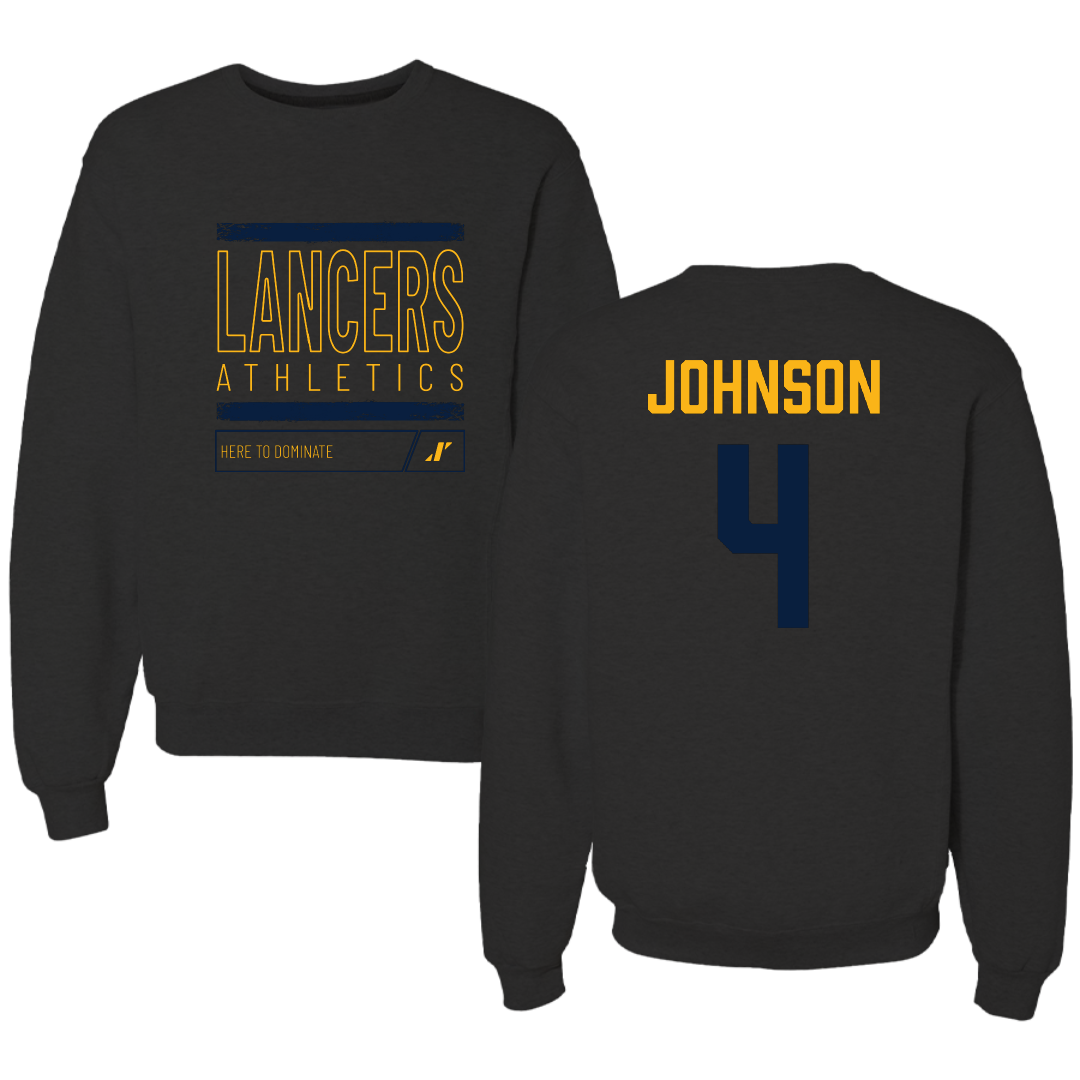 Mount Marty University Baseball Black Dominate Crewneck - #4 Will Johnson