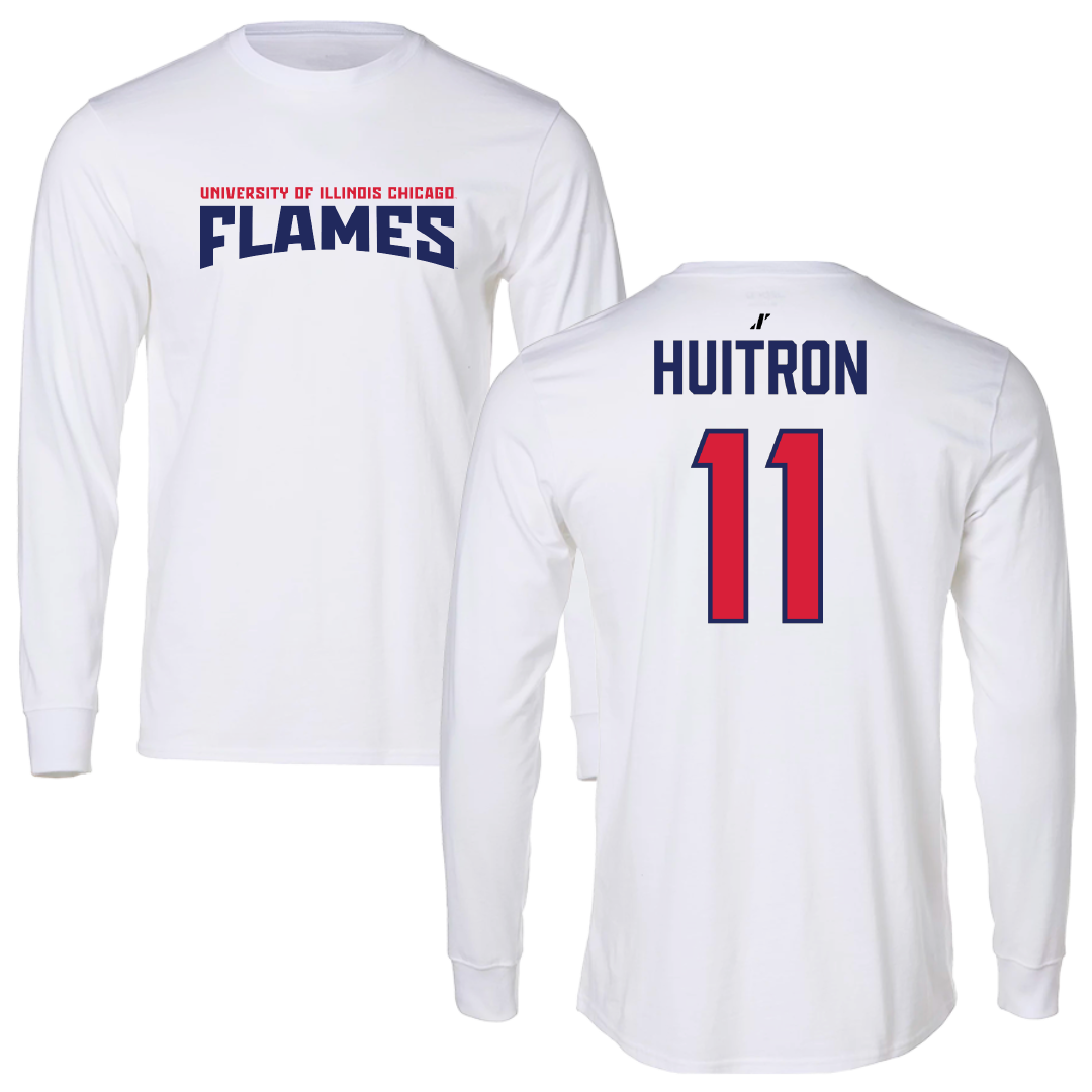 UIC Soccer White Classic Performance Long Sleeve - #11 Preston Huitron