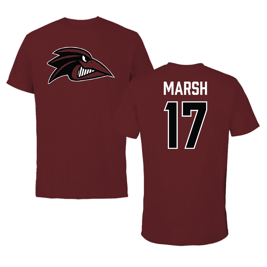 Franklin Pierce University Baseball Maroon Performance Tee - #17 Nevin Marsh