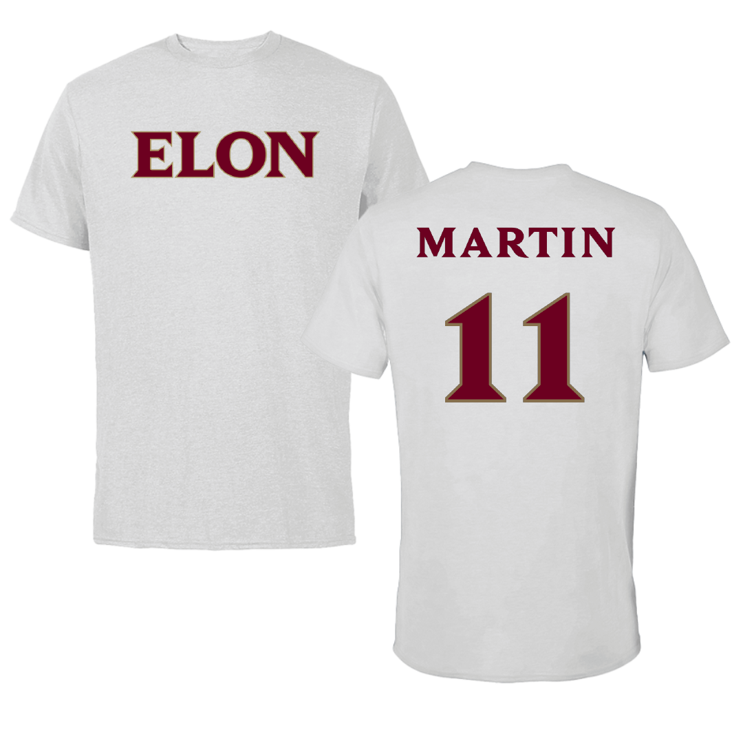 Elon University Football Light Gray Performance Tee - #11 Anthony Martin
