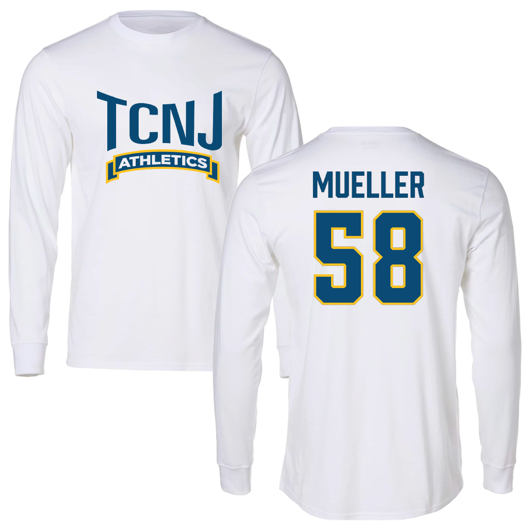 The College of New Jersey Football White Long Sleeve - #58 Scott Mueller