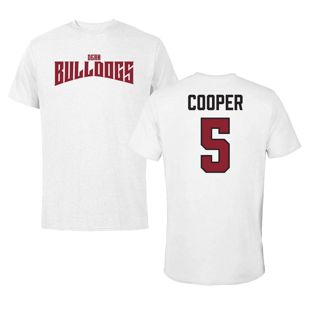 Dean College Volleyball White Classic Performance Tee - #5 Caitlin Cooper