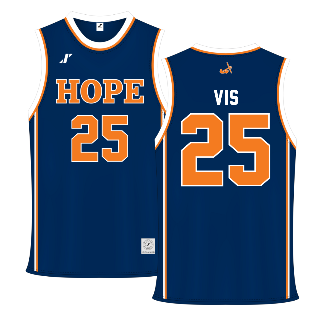 Hope College Blue Basketball Jersey - #25 Sydney Vis