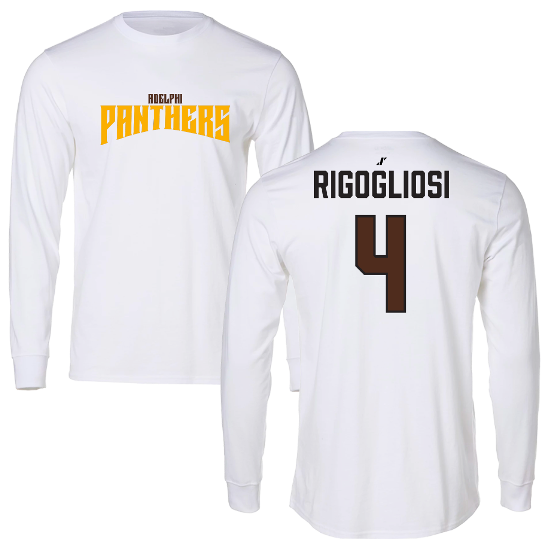 Adelphi University Baseball White Classic Long Sleeve - #4 Anthony Rigogliosi