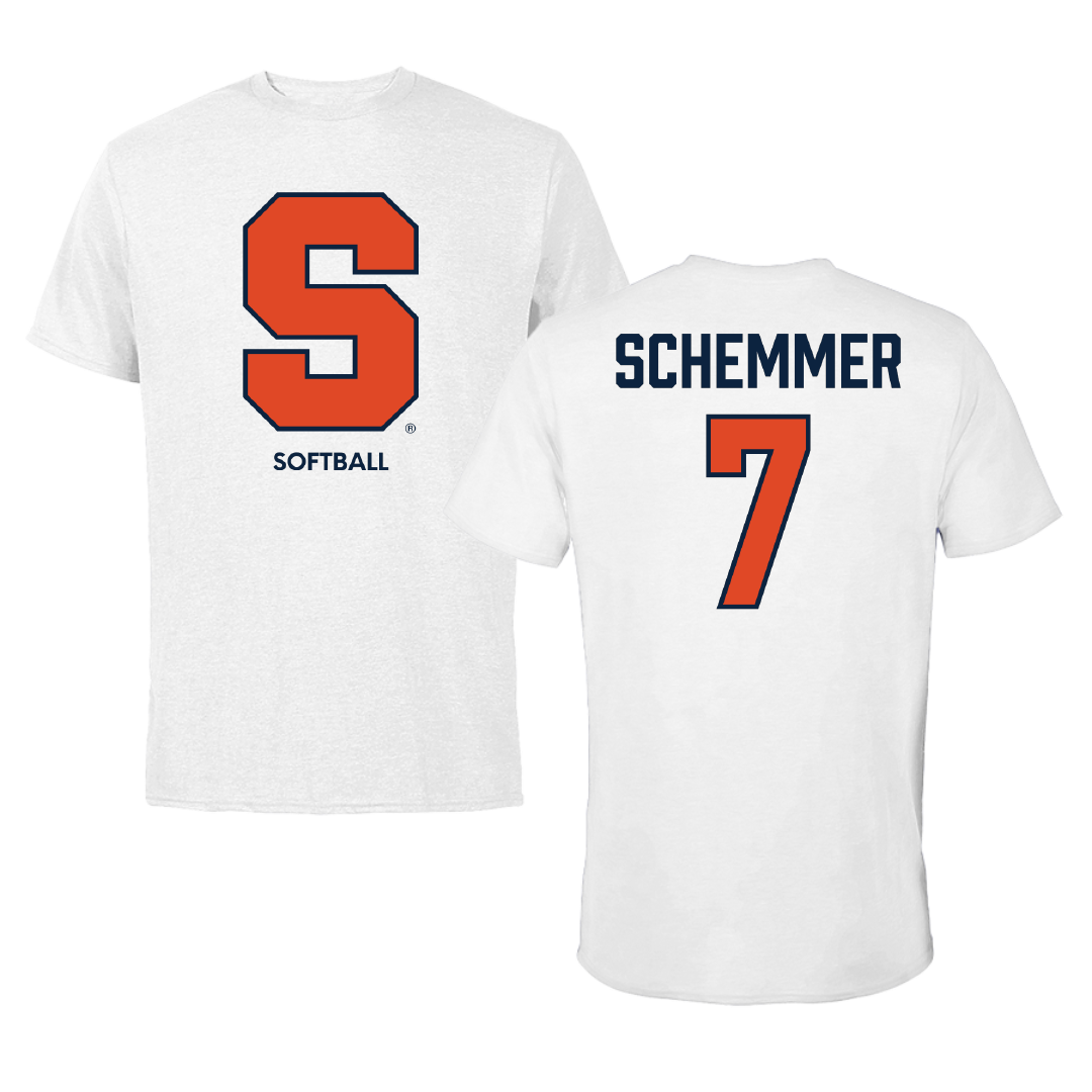 Syracuse University Softball White Tee - #7 Peyton Schemmer