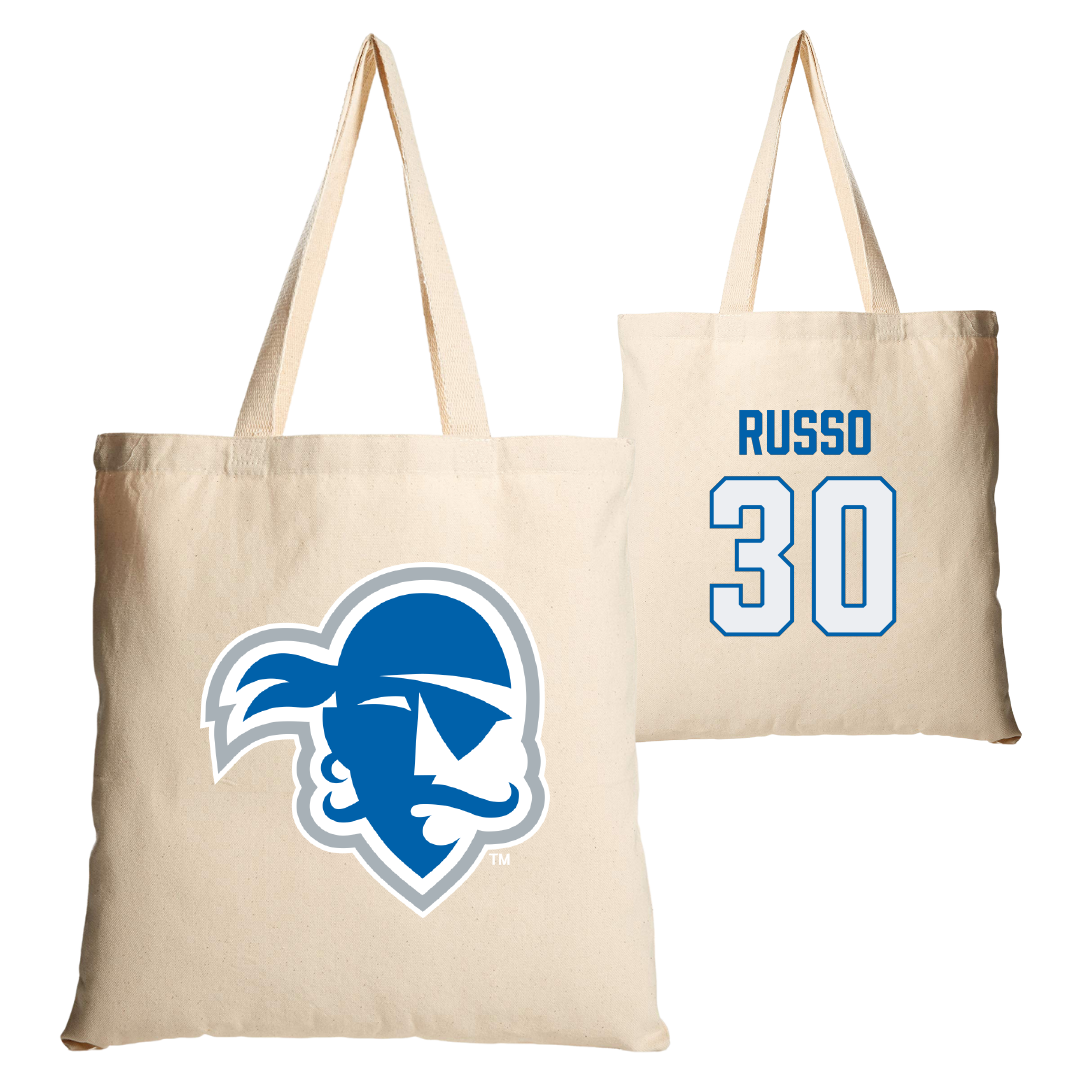 Seton Hall University Baseball Tan Canvas Tote Bag - #30 Zach Russo