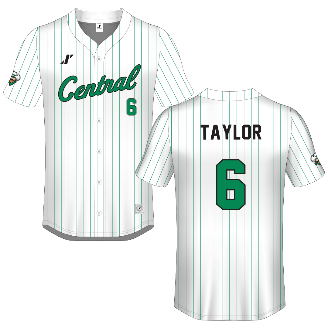 Central Community College at Columbus White Pinstripe Button-Down Jersey - #6 Danica Taylor