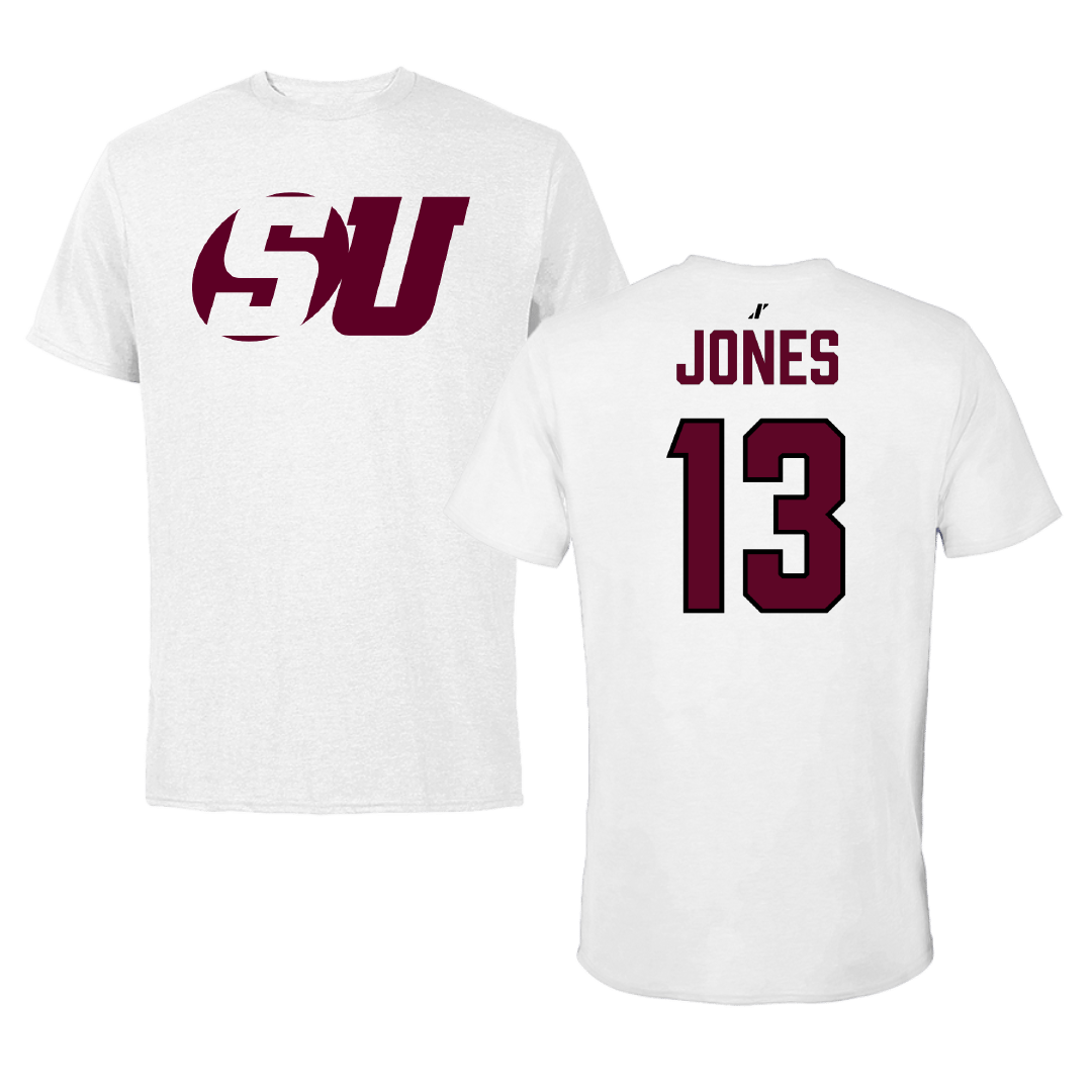 Schreiner University Football White Tee - #13 Carson Jones