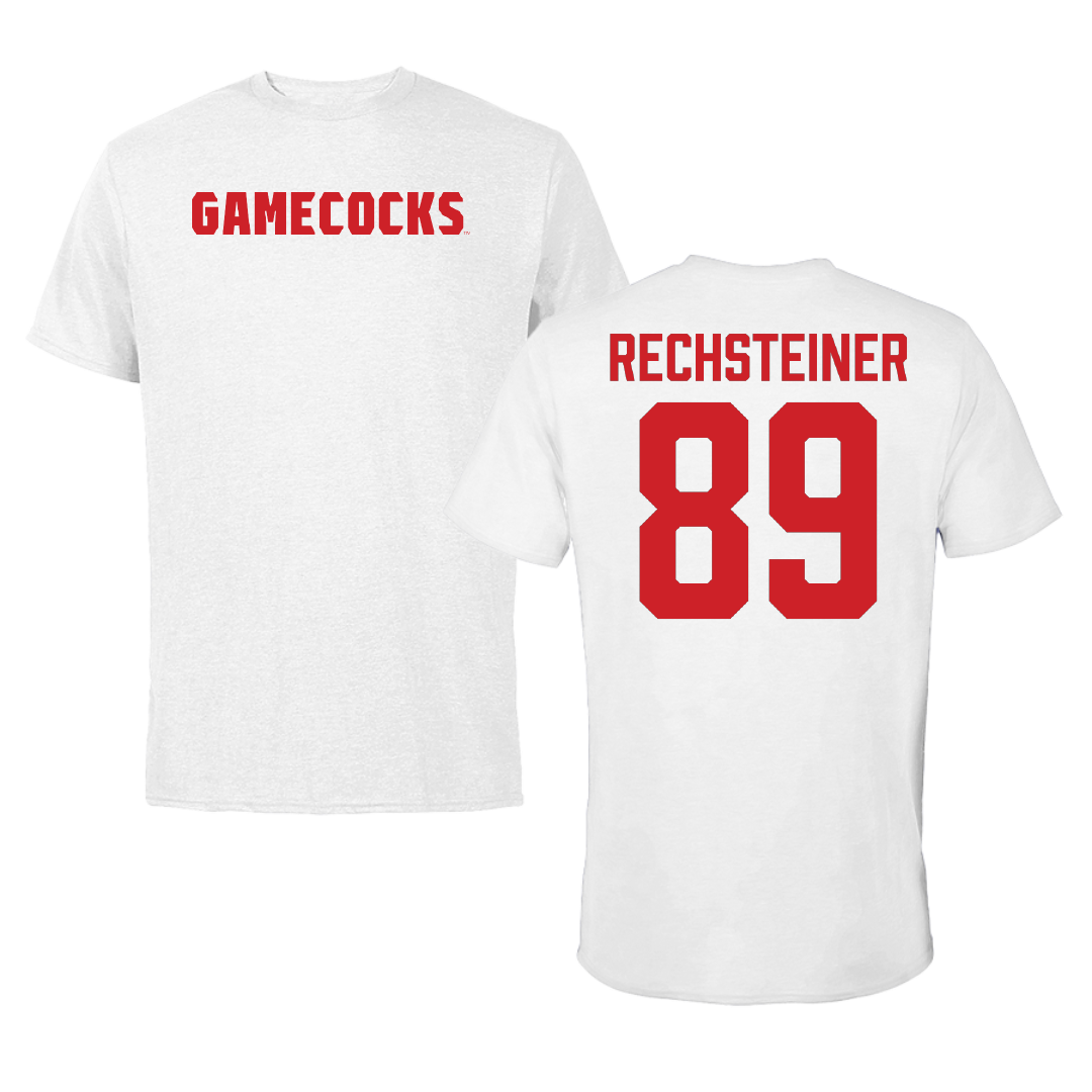 Jacksonville State University Football White Performance Tee - #89 Brock Rechsteiner