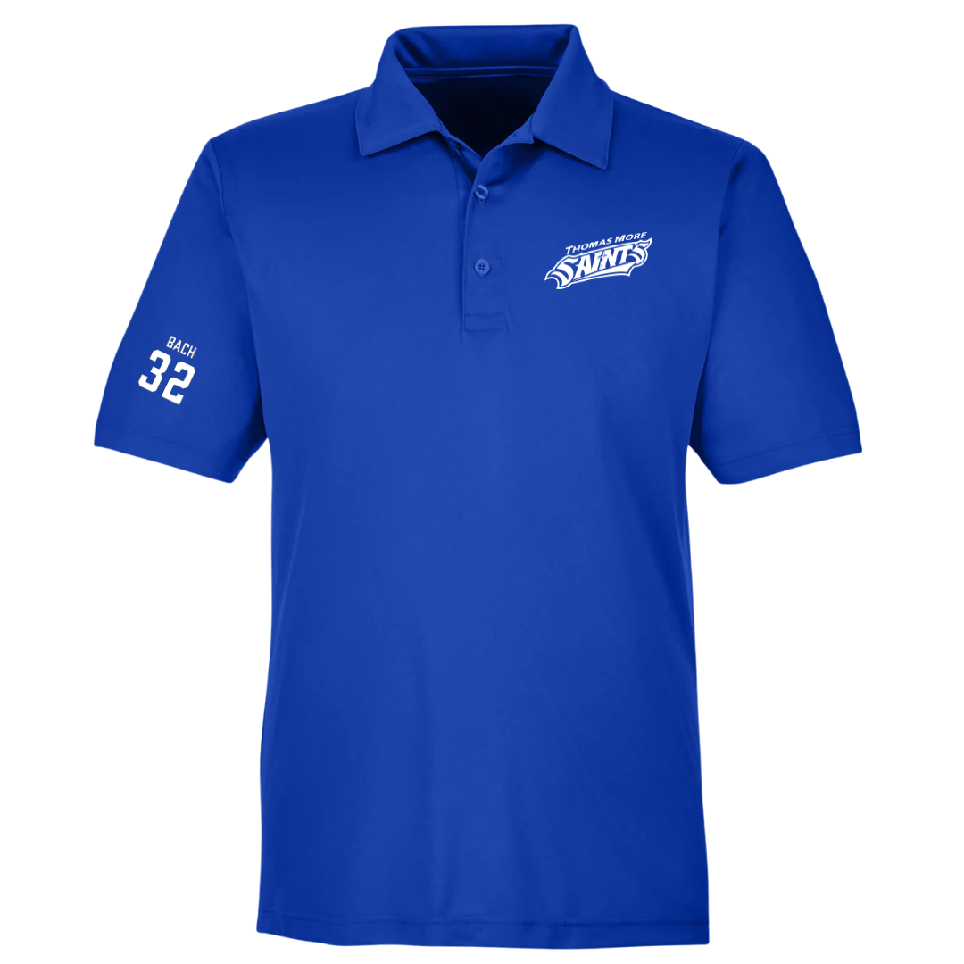 Thomas More University Baseball Blue Polo - #32 Keeton Bach