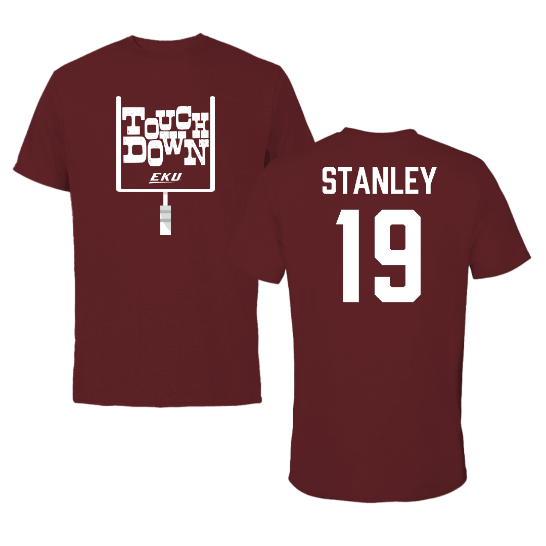 Eastern Kentucky University Football Maroon Touchdown Performance Tee - #19 Dequan Stanley