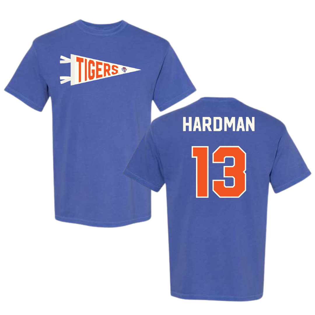 Savannah State University Baseball Blue Pennant Comfort Colors Tee - #13 Jacob Hardman