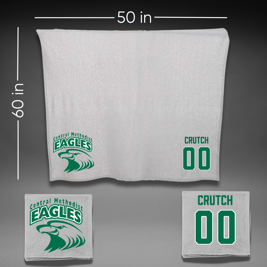 Central Methodist University Football Gray Blanket - #00 Elijah Crutch