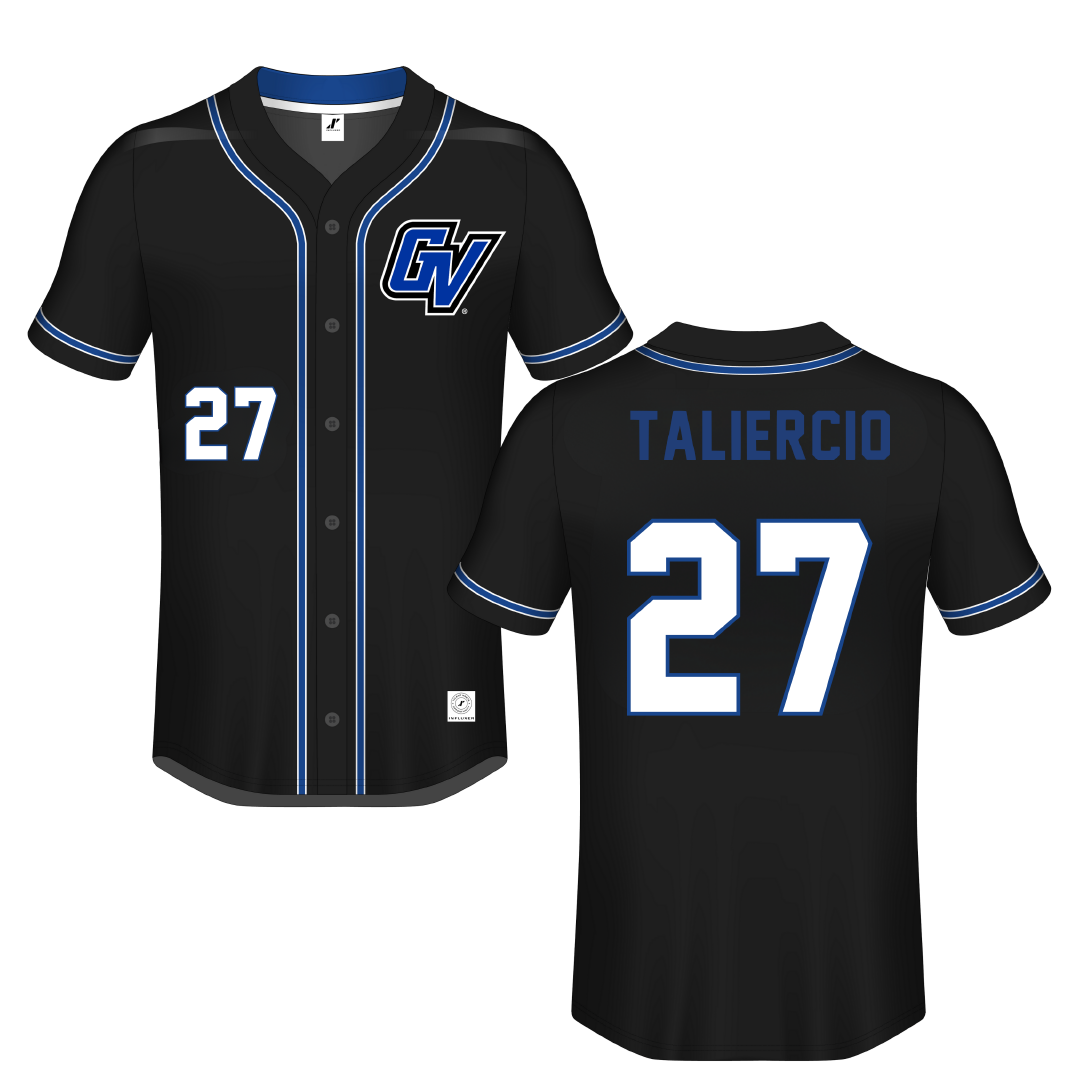 Grand Valley State University Black Button-Down Jersey - #27 Brynn Taliercio