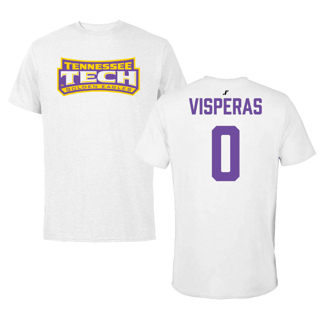 Tennessee Technological University Football White Tee - #0 Kekoa Visperas