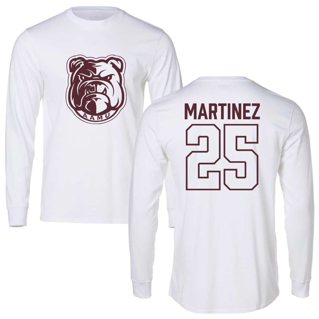 Alabama A&M University Volleyball White Performance Long Sleeve - #25 Wendy Martinez