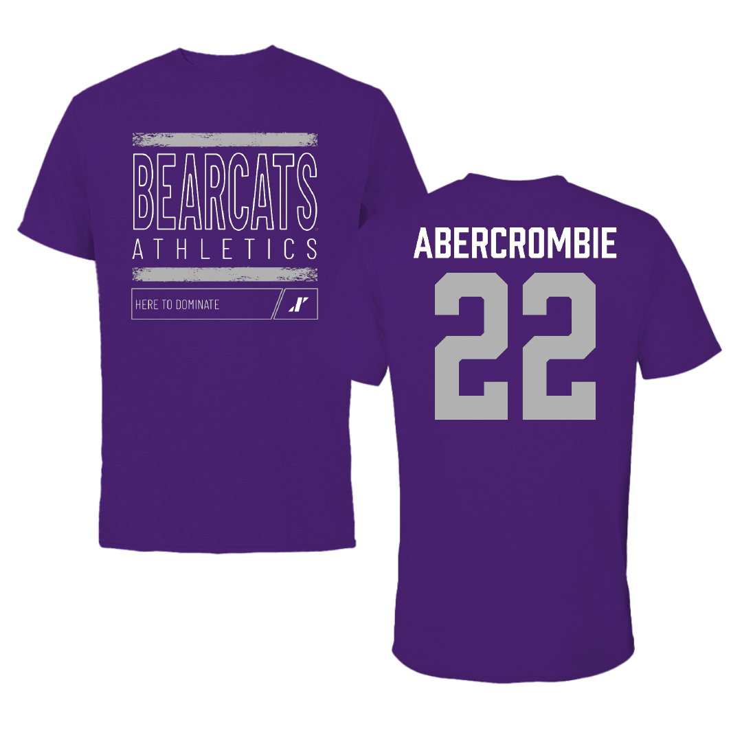 Southwest Baptist University Football Purple Dominate Performance Tee - #22 Jordan Abercrombie