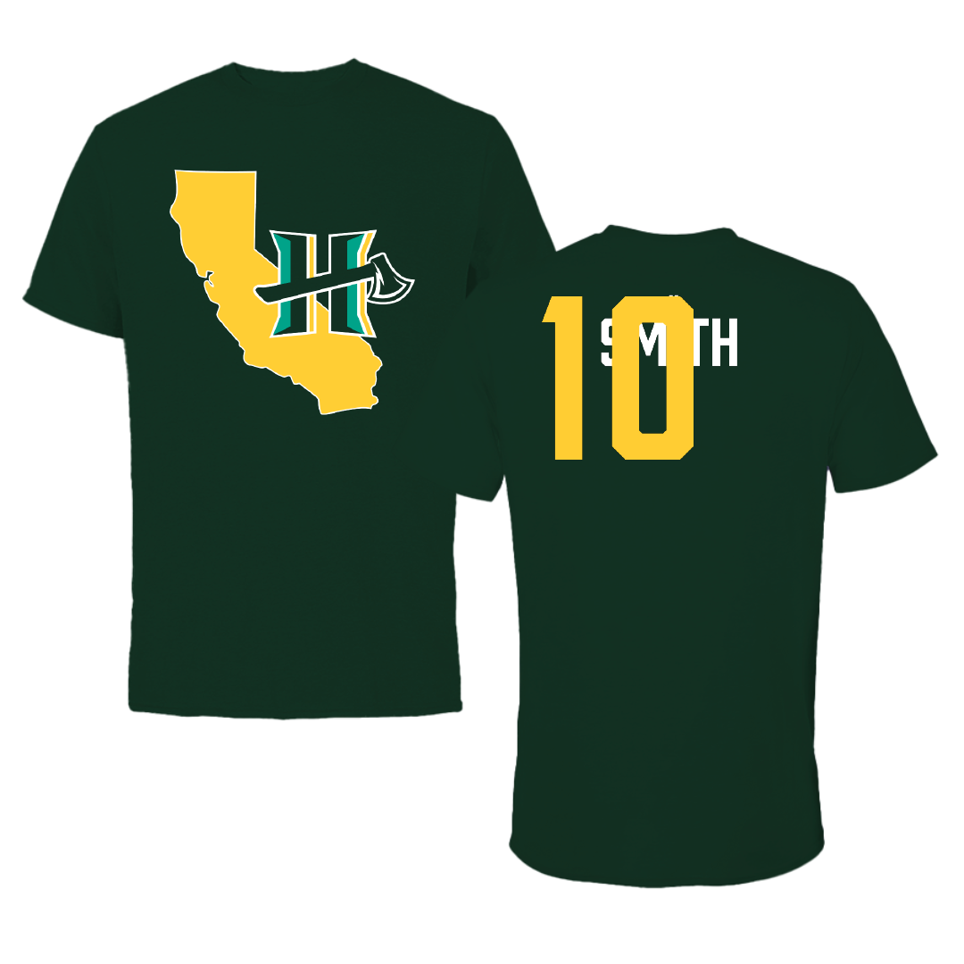 Cal Poly Humboldt Basketball (W) Forest Green Lumberjacks State Tee - #10 Jordyn Smith