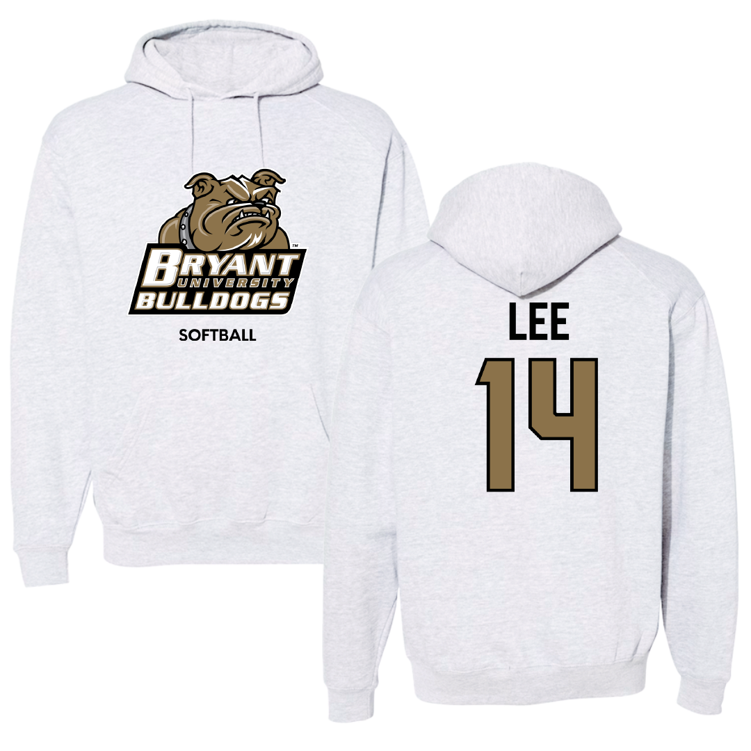 Bryant University Softball Light Gray Hoodie - #14 Jaelynn Lee
