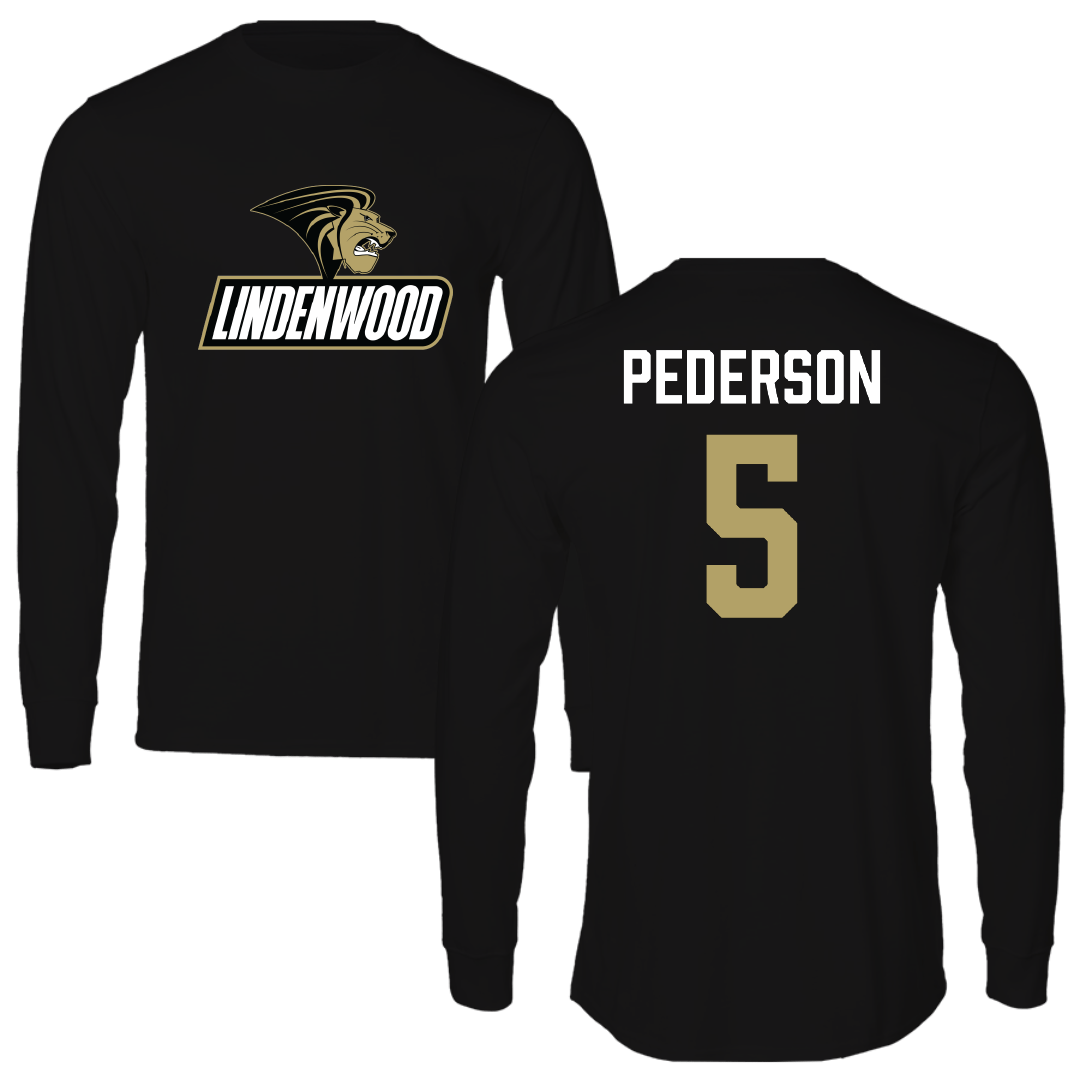 Lindenwood University Baseball Black Performance Long Sleeve - #5 Spencer Pederson