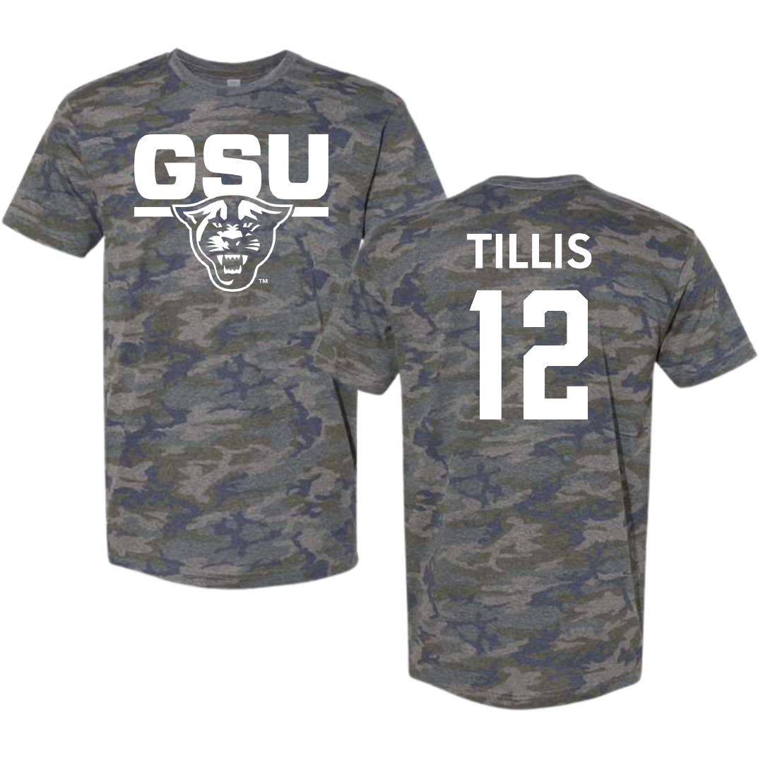 Georgia State University Softball Vintage Camo Tee - #12 Aliyah Tillis