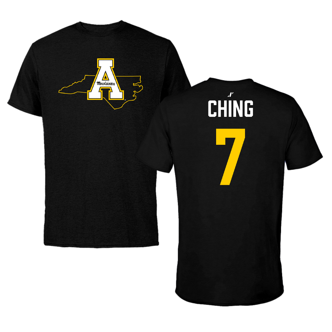 Appalachian State University Softball Black State Tee - #7 Emilie Ching