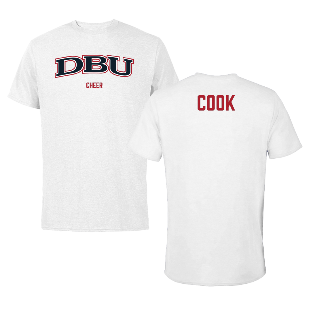 Dallas Baptist University Cheer White Tee - Janae Cook