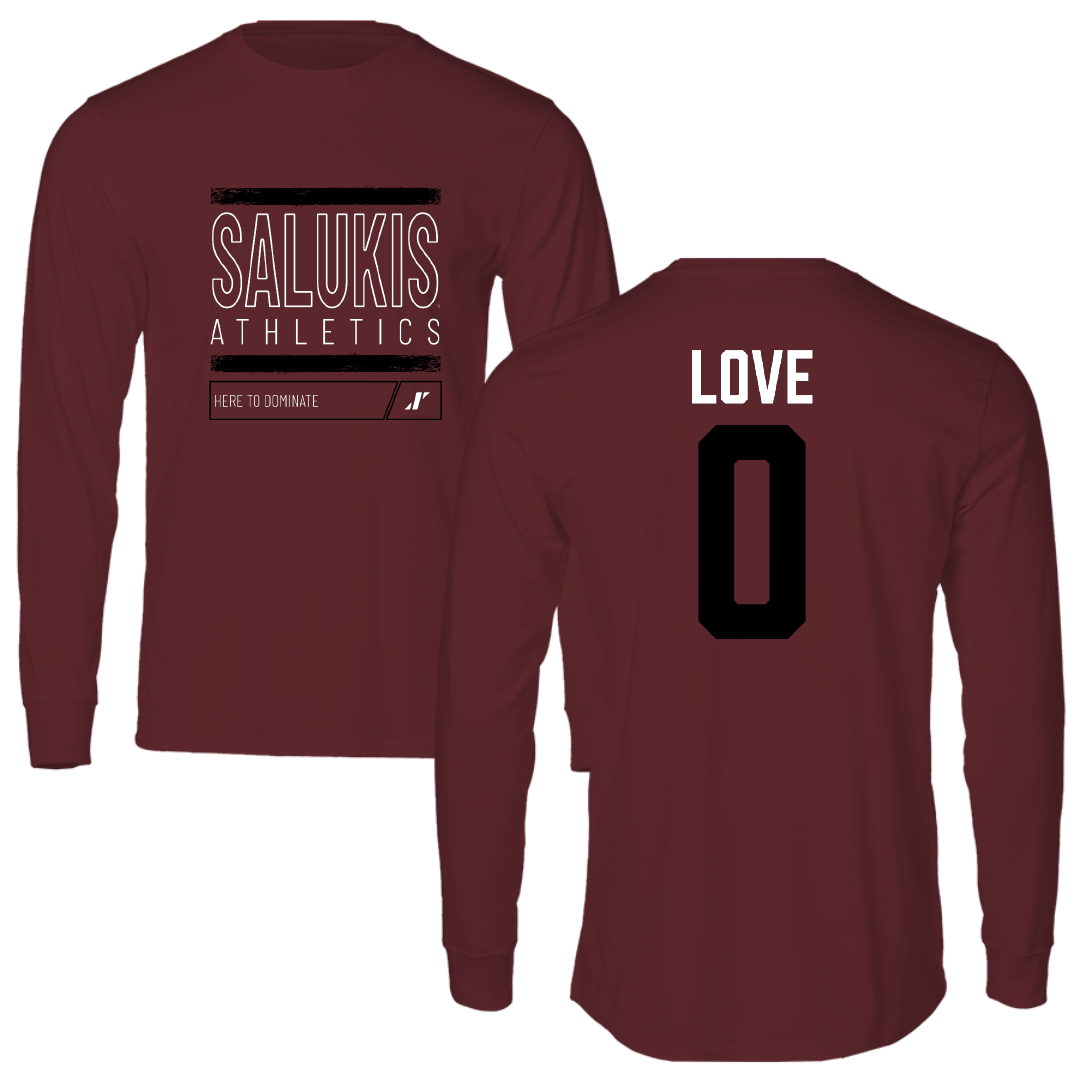 Southern Illinois University at Carbondale Basketball Maroon Dominate Performance Long Sleeve - #0 Quierra Love