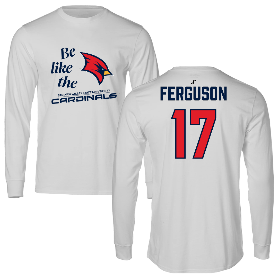 Saginaw Valley State University Baseball Light Gray Be Like Us Performance Long Sleeve - #17 Drew Ferguson