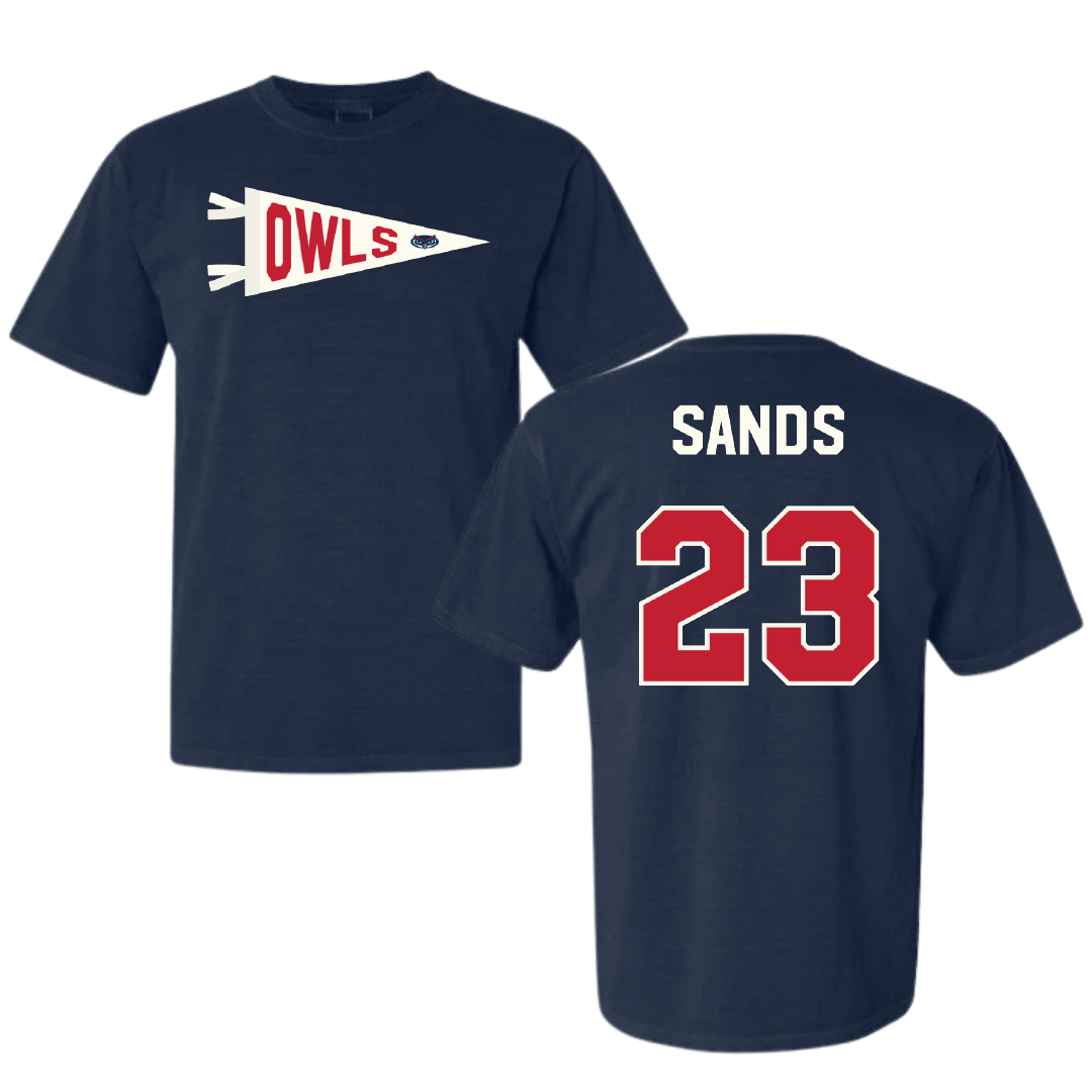 Florida Atlantic University Football Navy Pennant Comfort Colors Tee - #23 Gemari Sands