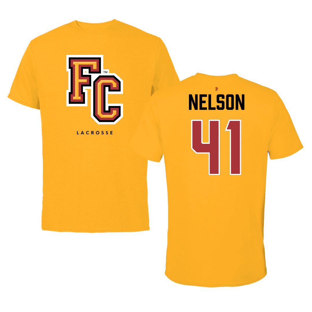 Flagler College Lacrosse Gold Tee - #41 Mekai Nelson
