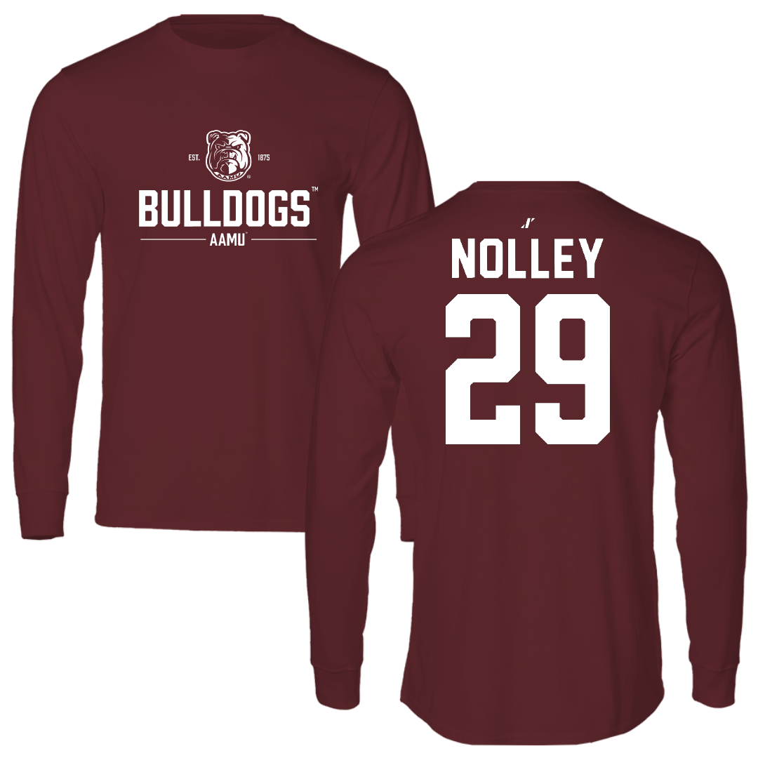 Alabama A&M University Baseball Maroon General Long Sleeve - #29 Jordan Nolley