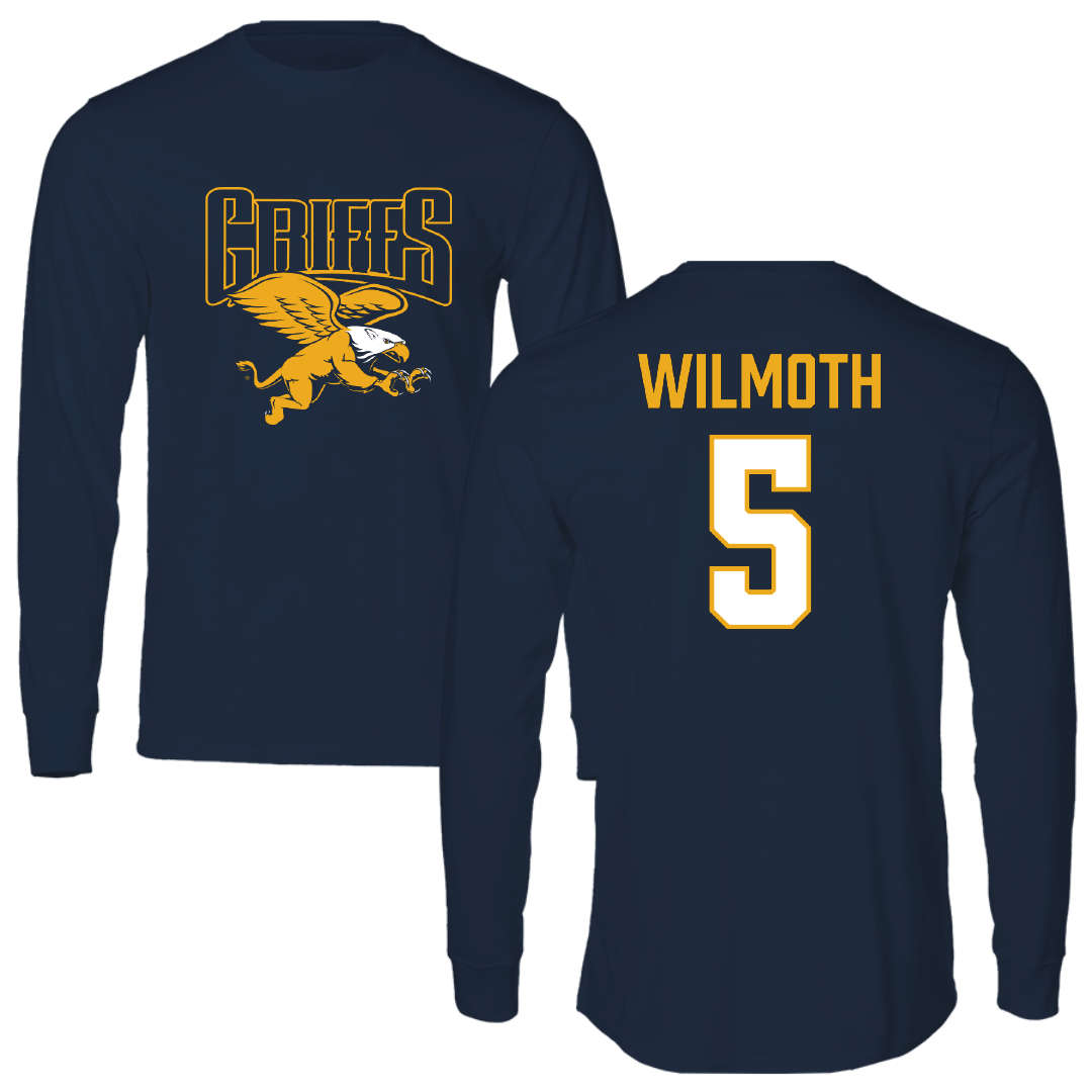 Canisius College Basketball Navy Performance Long Sleeve - #5 Myles Wilmoth