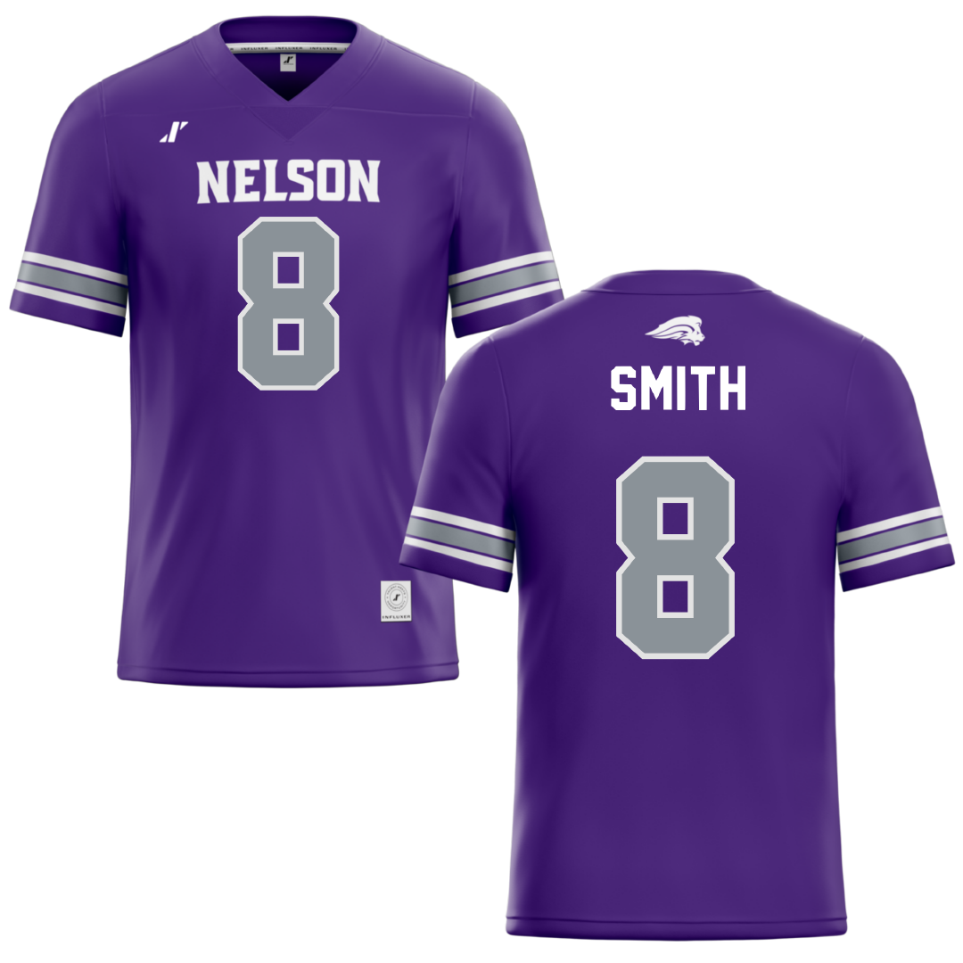 Nelson University Purple Football Jersey - #8 Micah Smith