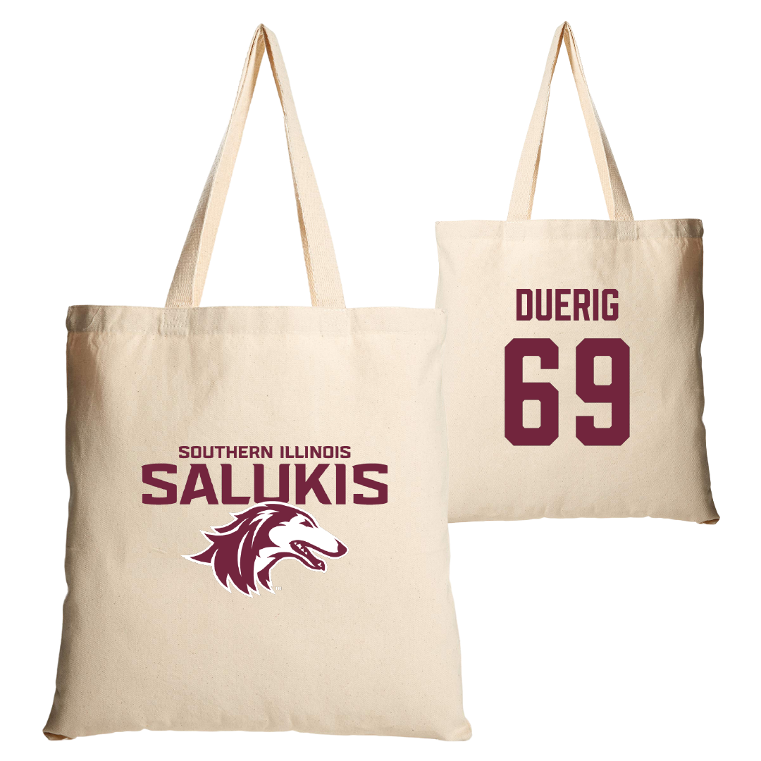 Southern Illinois University at Carbondale Football Tan Canvas Tote Bag - #69 Aidan Duerig