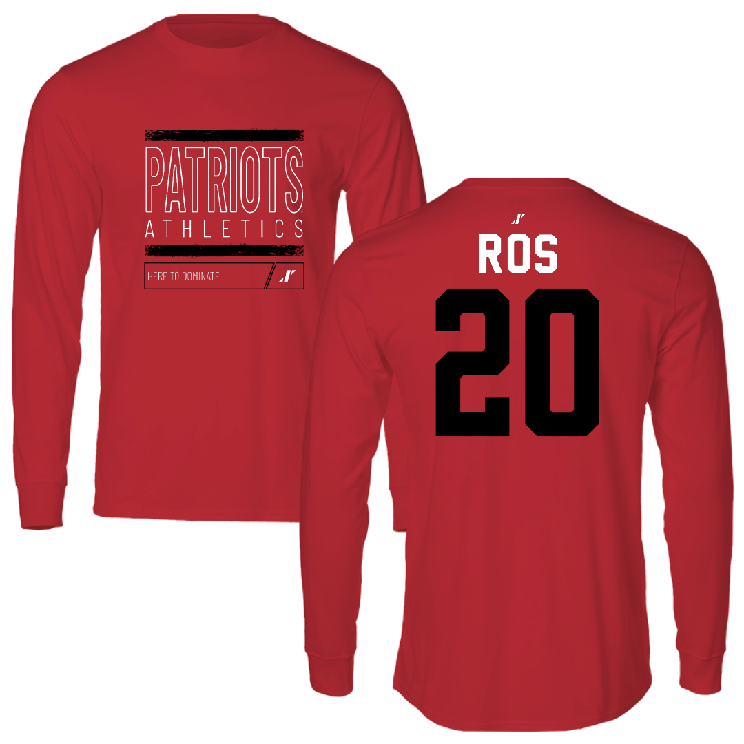 Dallas Baptist University Ice Hockey Red Dominate Performance Long Sleeve - #20 Marley Ros