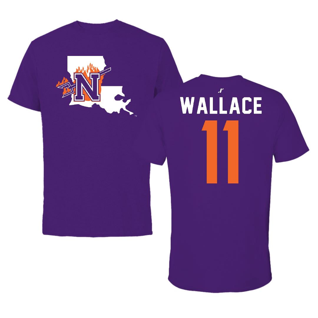 Northwestern State University Football Purple State Tee - #11 Dane Wallace