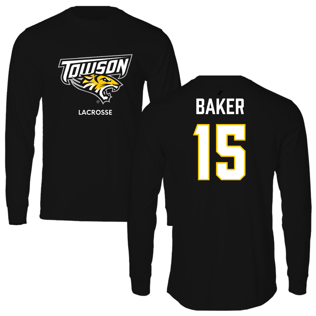 Towson University Lacrosse (W) Black Performance Long Sleeve - #15 Emma Baker